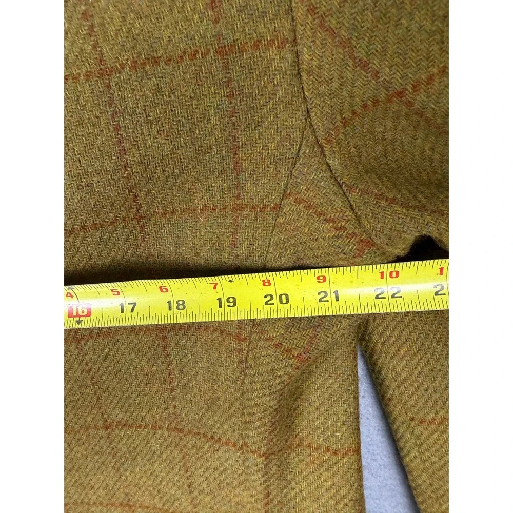 Vintage Juilliard‎ Mens Wool Tweed Sport Coat Yellow Windowpane Blazer 50s 60s
